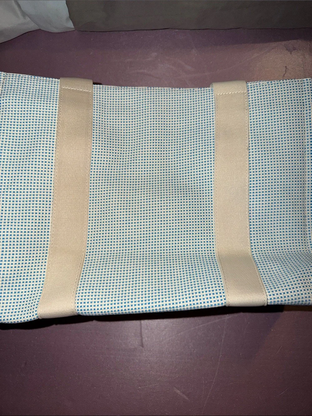 NIB Ampere Creations Margo Blue Two-Tone Canvas Laptop Tote Bag